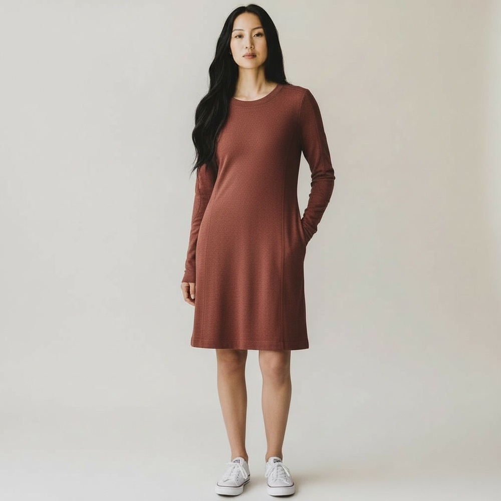 Athleta Balance Dress in Rust Brown